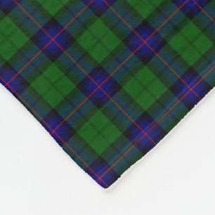 Armstrong tartan blue and green plaid fleece blanket