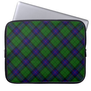 Armstrong tartan blue and green plaid laptop sleeve