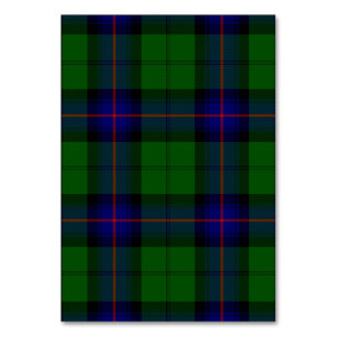 Armstrong tartan blue and green plaid table number
