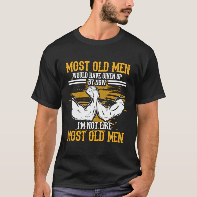 Armwrestling Old Men Arm Wrestling T-Shirt (Front)