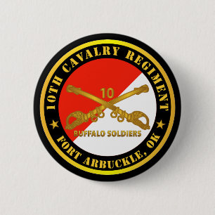 Army - 10th Cavalry Regiment - Fort Arbuckle, OK - 6 Cm Round Badge