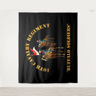 Army - 10th Cavalry Regiment w Cavalrymen Tapestry