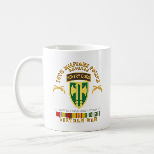 Army - 18th MP Brigade - Sentry Dogs Tab - Vietnam Coffee Mug (Left)