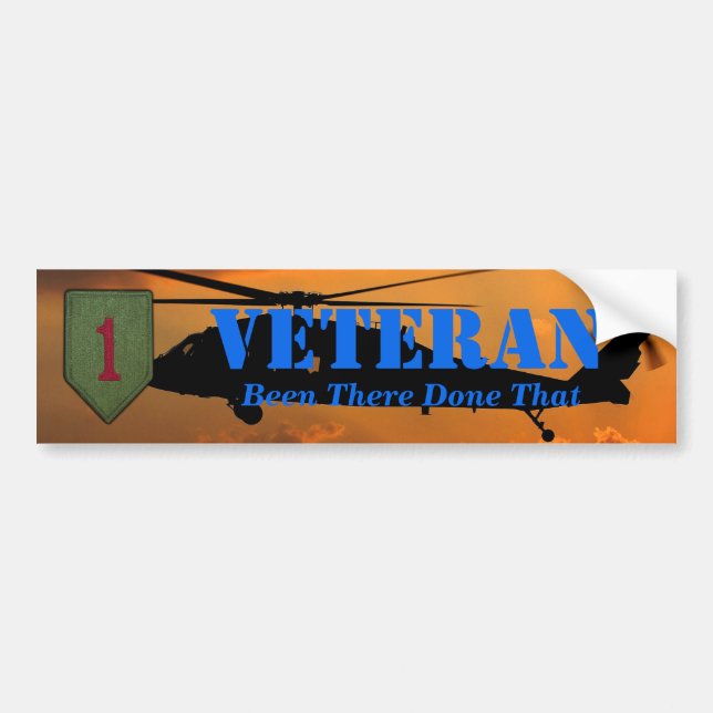 Army 1st Infantry Division Fort Riley Veterans vet Bumper Sticker (Front)