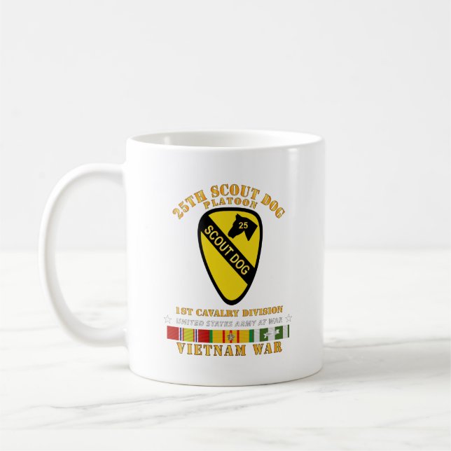 Army - 25th Scout Dog Platoon 1st Cav - VN SVC Coffee Mug (Left)