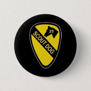 Army - 25th Scout Dog Platoon 1st Cav wo Txt 6 Cm Round Badge
