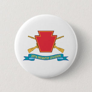 Army - 28th Infantry Division - w Br - SSI - Ribbo 6 Cm Round Badge