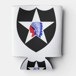 Army 2nd Infantry Division Indian head Can Cooler