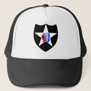 Army 2nd Infantry Division Indian head Trucker Hat