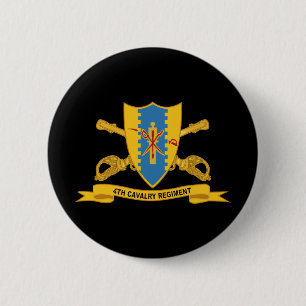 Army - 4th Cavalry Regiment w Br - Ribbon 6 Cm Round Badge