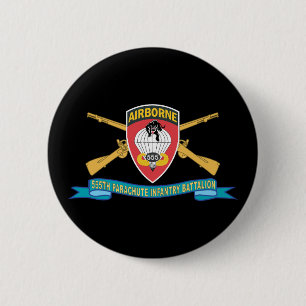 Army - 555th Parachute Infantry Battalion - SSI w 6 Cm Round Badge