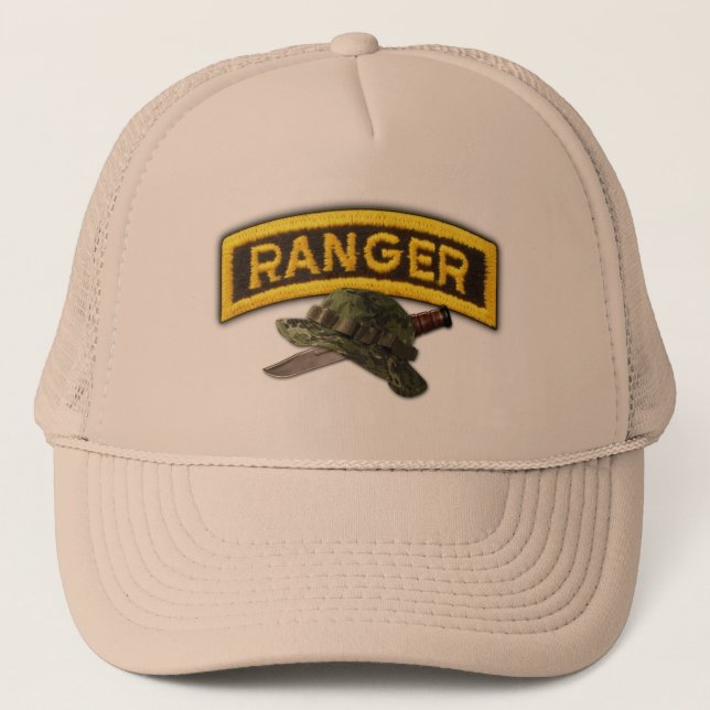 Army 75th Ranger Regiment Airborne Rangers Vets Trucker Hat (Front)
