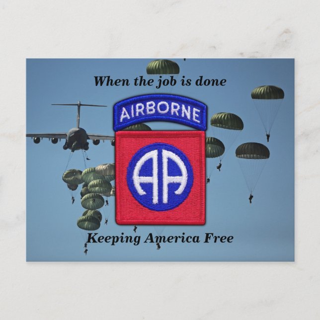 Army 82nd ABN DIV Airborne fort Bragg veterans Postcard (Front)