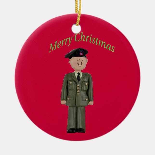 Army 82nd Airborne Division Ceramic Tree Decoration (Front)