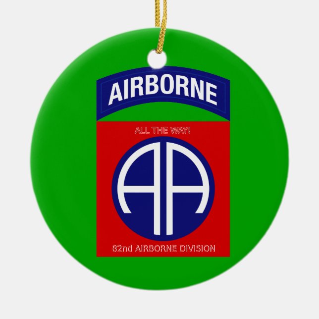 Army 82nd Airborne Division Ceramic Tree Decoration (Front)
