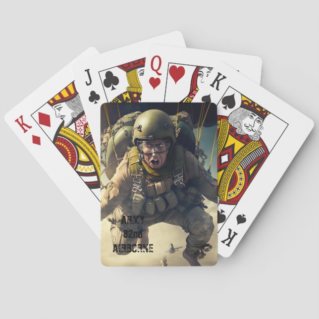ARMY 82nd Airborne paratrooper Playing Cards (Back)