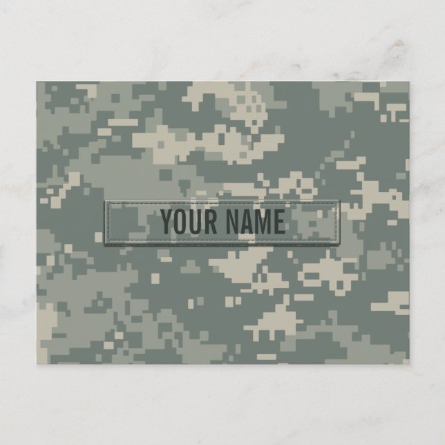 Army ACU Camouflage Customisable Postcard (Front)