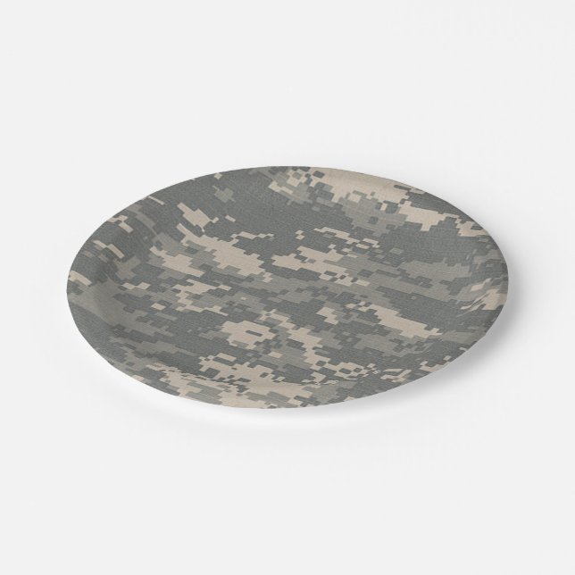 ARMY ACU Digital Camo Camouflage Paper Plates (Angled)