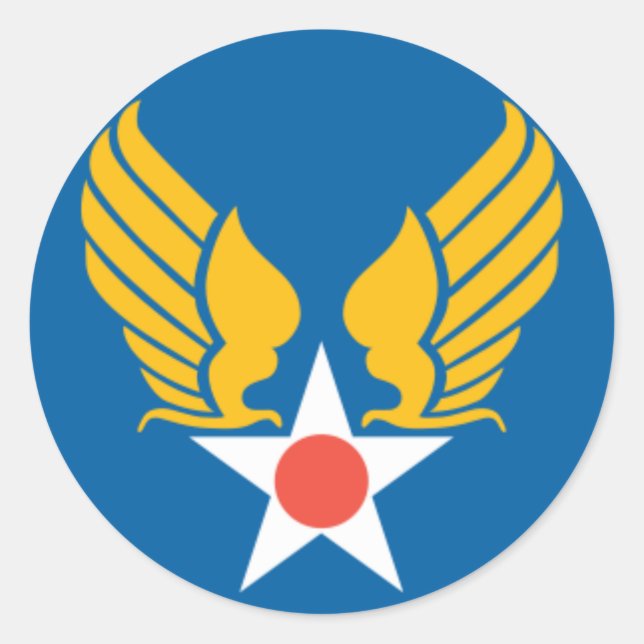 Army Air Corps Shield Classic Round Sticker (Front)