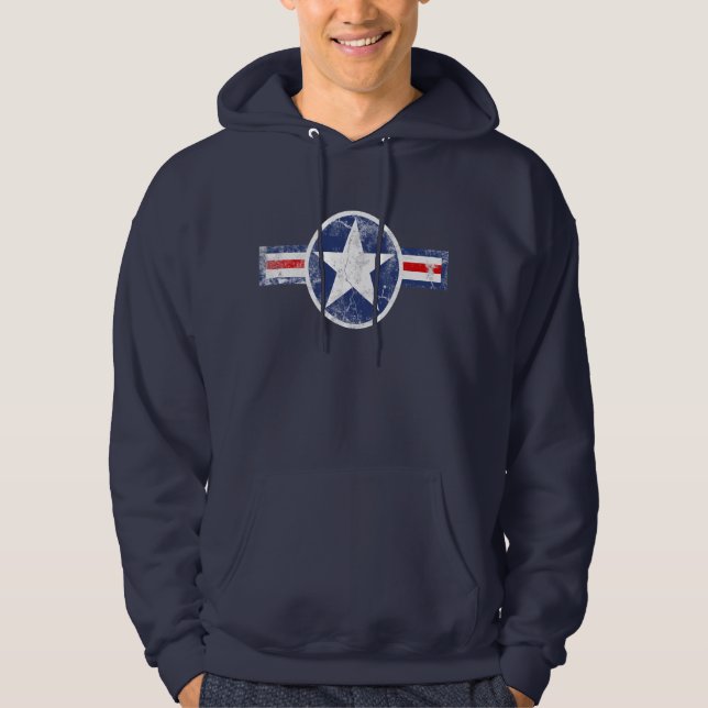 Army Air Corps Vintage Star Patriotic Hoodie (Front)