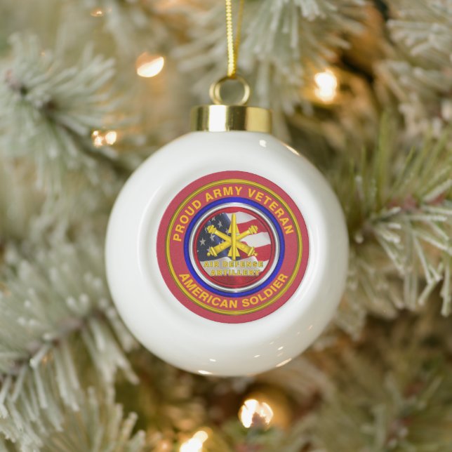 Army Air Defence Artillery Veteran Christmas Ceramic Ball Christmas Ornament (Tree)