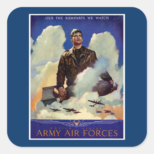 Army Air Forces Square Sticker (Front)