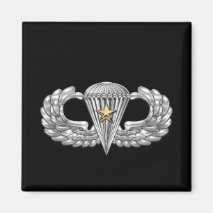 Army Airborne Basic Parachutist with Combat Star Magnet