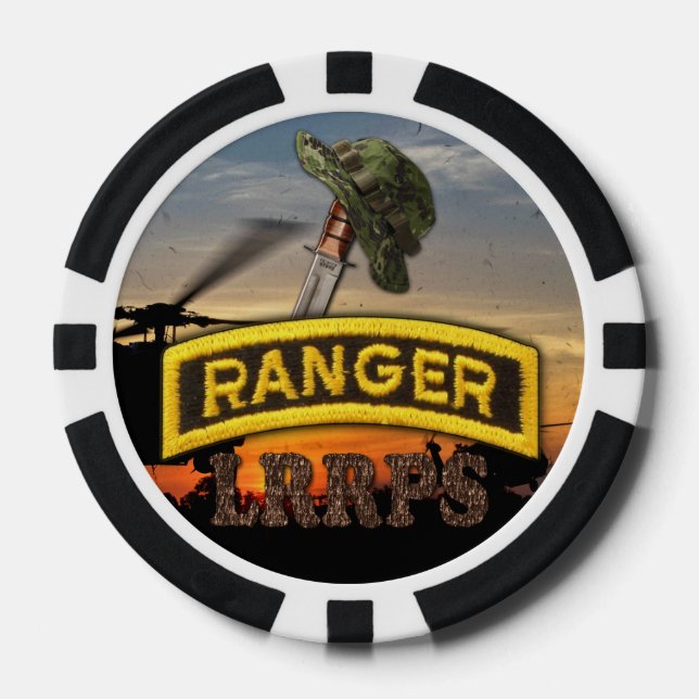 army airborne rangers lrrp lrrps veterans vets poker chips (Front)