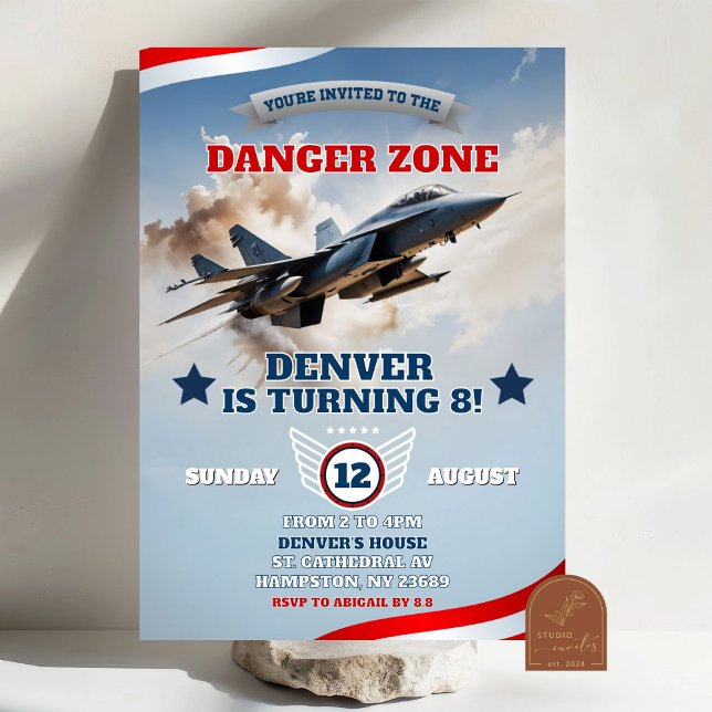 Army Airforce Jet Pilot Birthday Boy Invitation (Creator Uploaded)