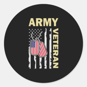 Army American By Birth Veteran By Choice Classic Round Sticker