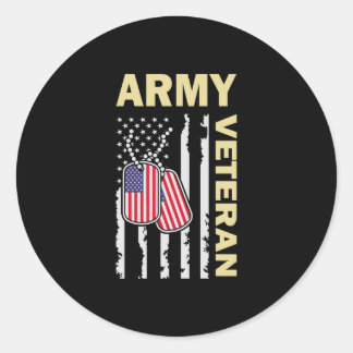Army American By Birth Veteran By Choice Classic Round Sticker