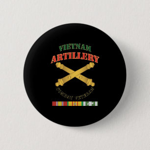 Army - Artillery - Vietnam - Combat Vet 6 Cm Round Badge