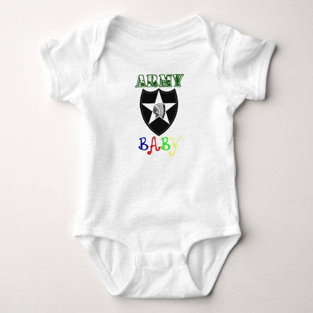Army Baby 2nd ID Patch Bodysuit (Front)