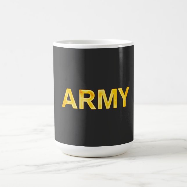 Army back and front,yellow and white coffee mug (Center)
