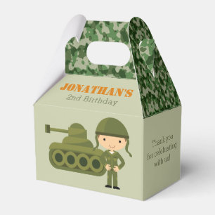 Army Birthday Favour Boxes Kids Boy Soldier Camo