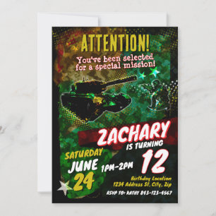 Army birthday invitation
