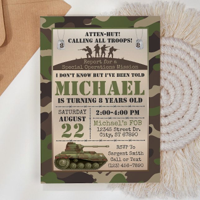 Army Birthday Invitation (Creator Uploaded)