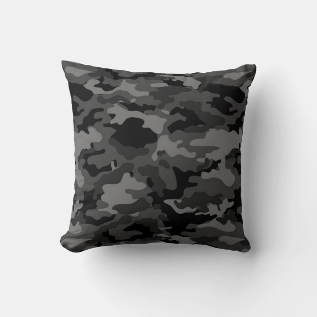 Army Black Camo Camouflage #1 Pillow Pillows (Front)