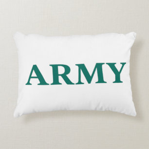 Army Bold Typography Military Style Minimal Text Decorative Cushion