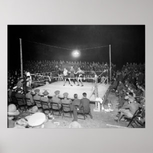 Army Boxing Match, 1920s Poster