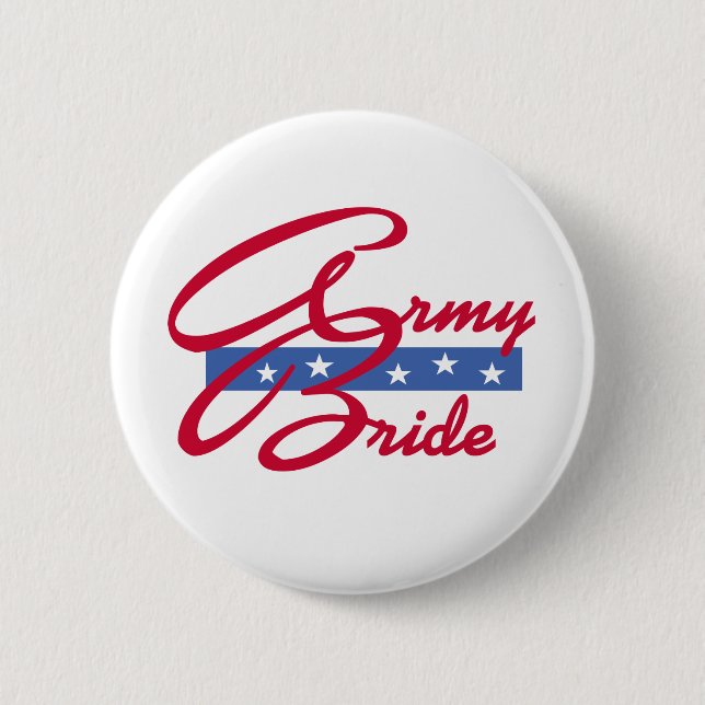 Army Bride 6 Cm Round Badge (Front)