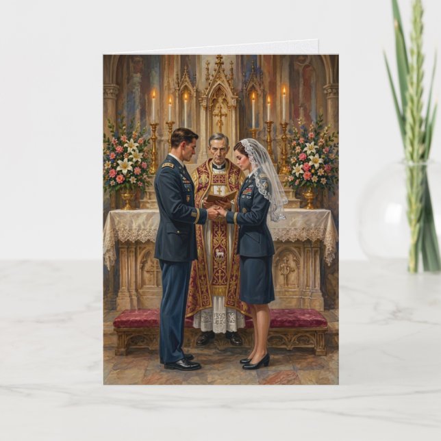 Army Bride and Groom Wedding  Invitation (Front)