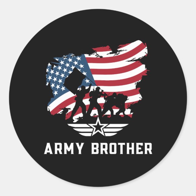 Army Brother Classic Round Sticker (Front)