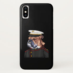 Army Bulldog Military Armed Dog Dad Mum Gift iPhone X Case