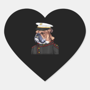 Army Bulldog Military Armed Dog Dad Mum Gift Heart Sticker