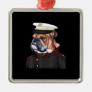 Army Bulldog Military Armed Dog Dad Mum Gift Metal Ornament