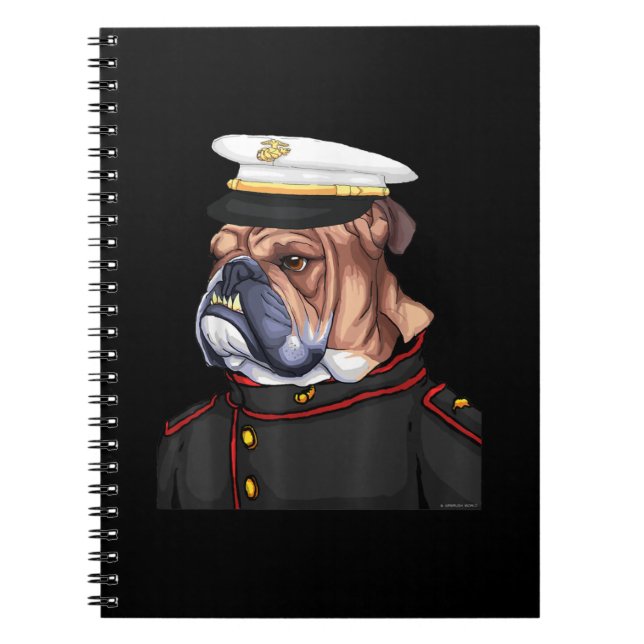 Army Bulldog Military Armed Dog Dad Mum Gift Notebook (Front)
