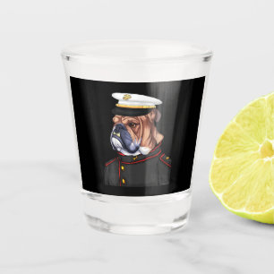 Army Bulldog Military Armed Dog Dad Mum Gift Shot Glass