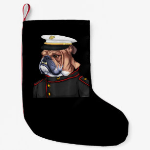 Army Bulldog Military Armed Dog Dad Mum Gift Small Christmas Stocking