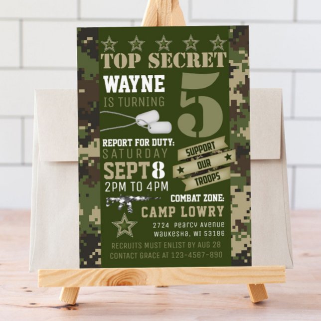 Army Camo Birthday Invitation (Creator Uploaded)